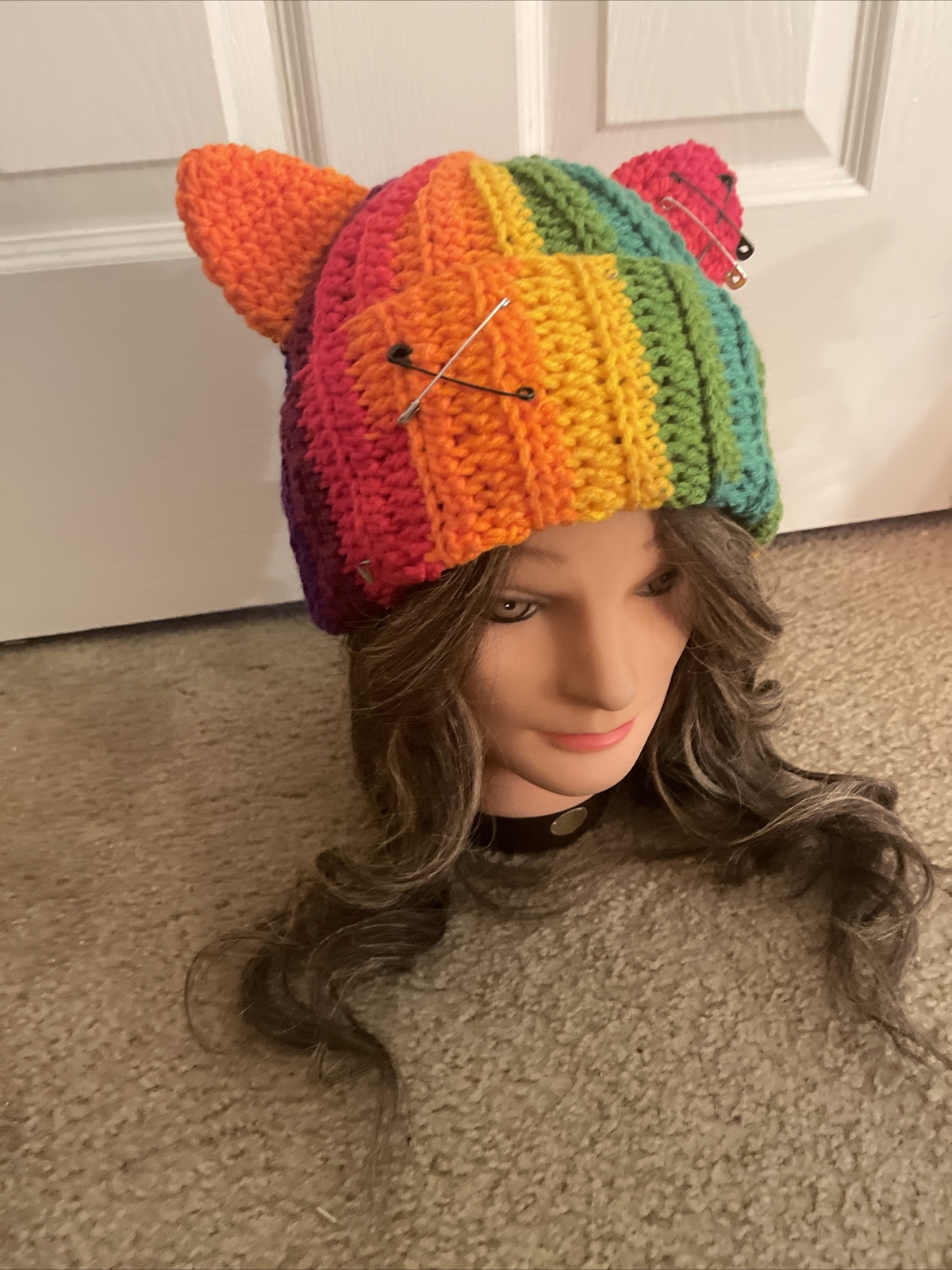 Kitty hat beanie handmade crochet adult size
