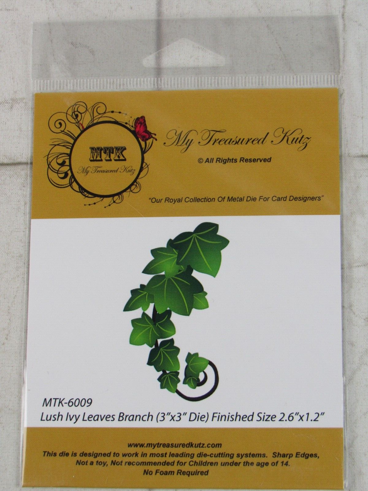 My Treasured Kutz, Metal Die, Lush Ivy Leaves Branch, MTK-6009