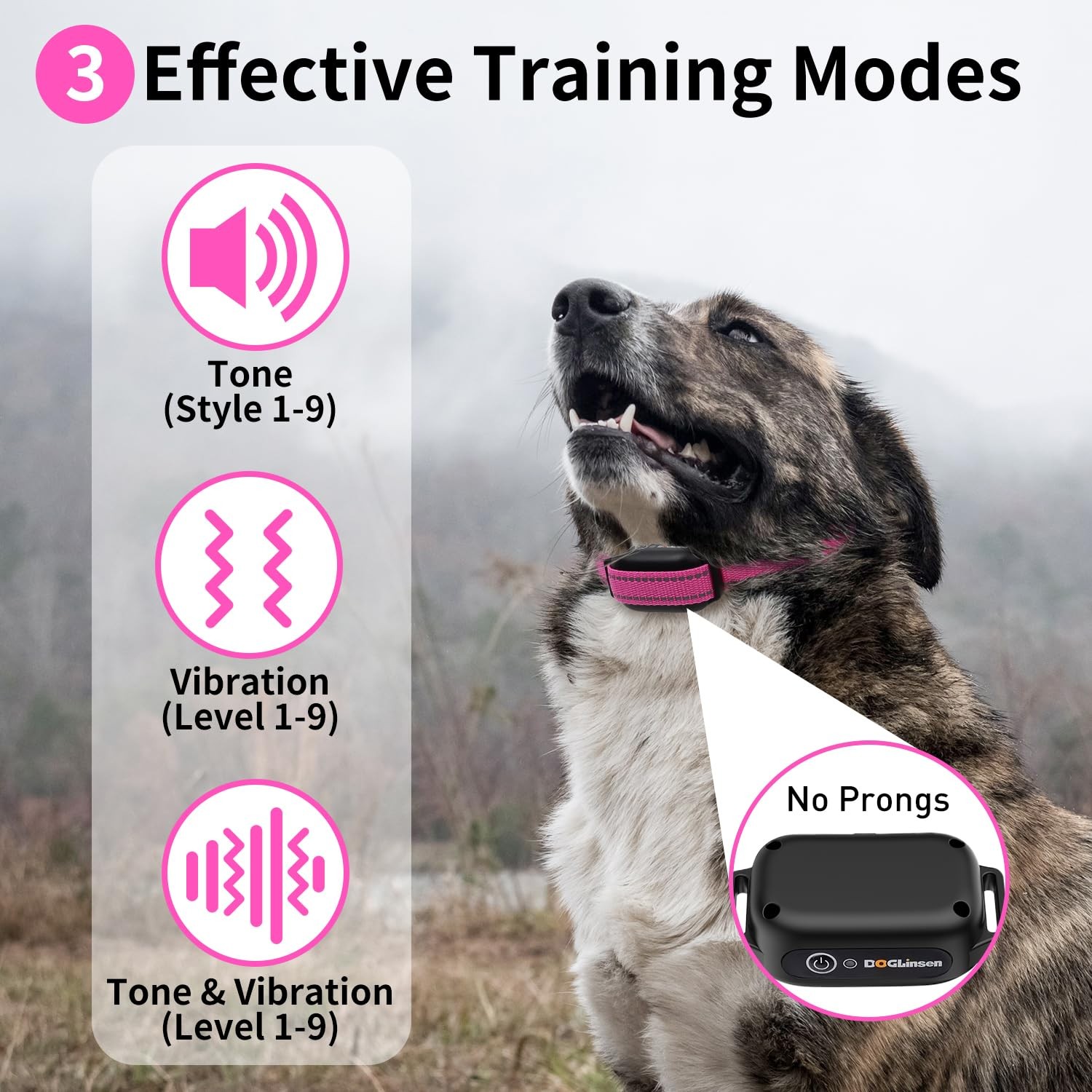 No Shock Dog Training Collar with Remote 3300ft Range