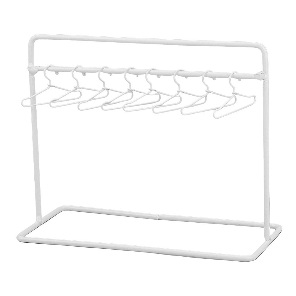 1set Iron Clothes Rack Hangers set 150x70x120mm White Mini Metal Clothing