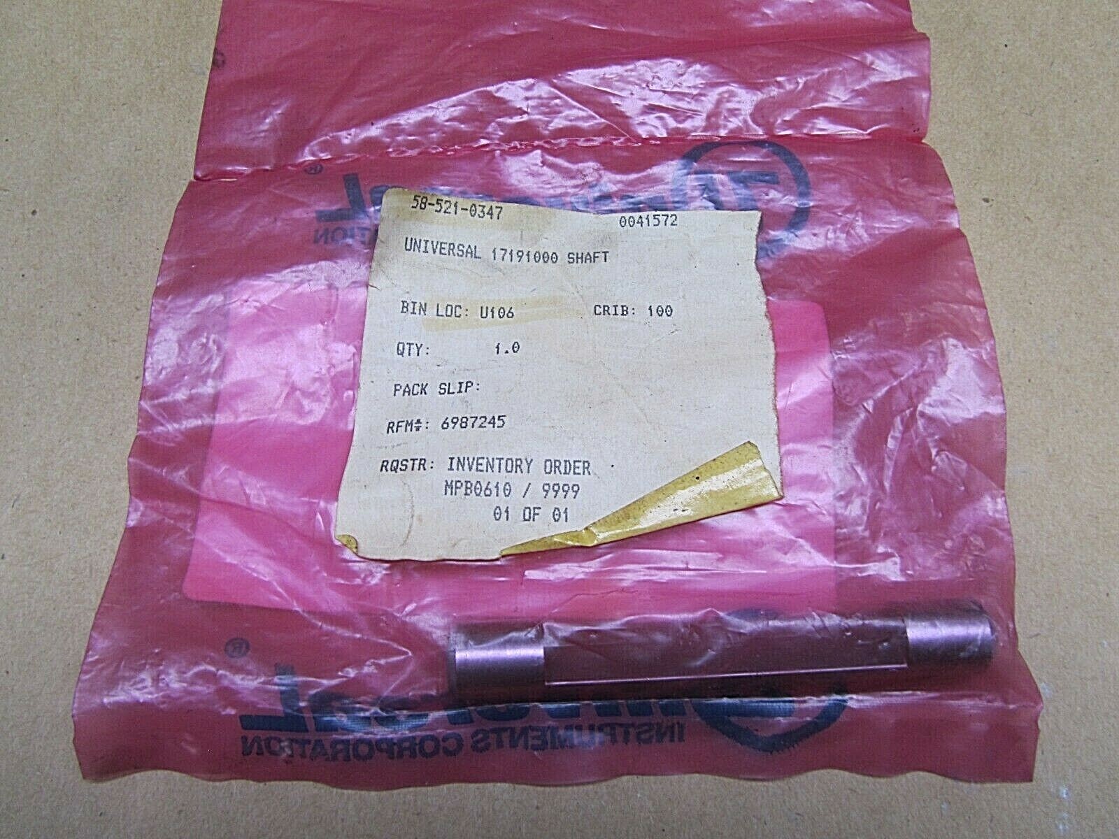 Universal Instruments shaft 17191000