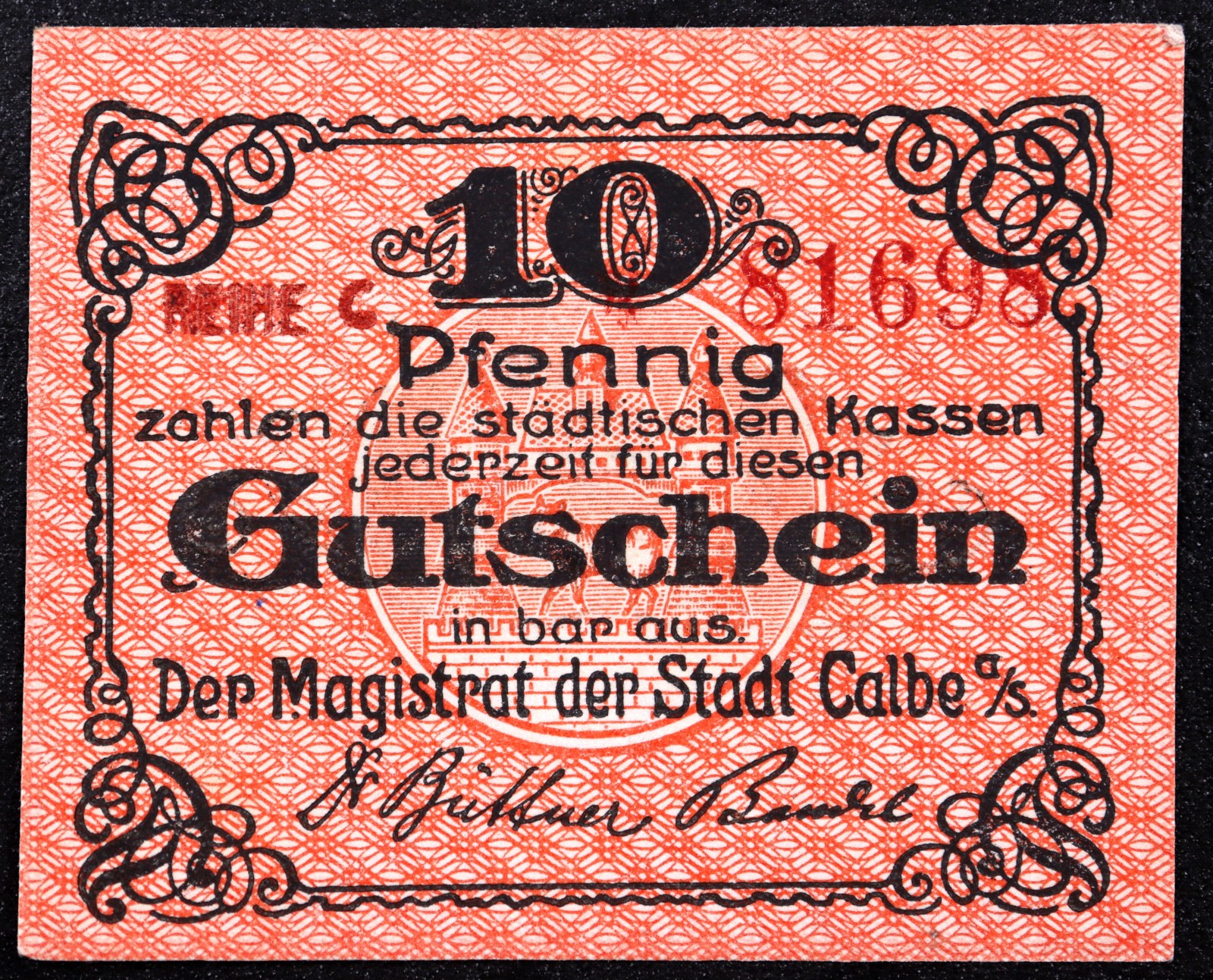 CALBE 1919 RARE 10 Pfennig German Notgeld