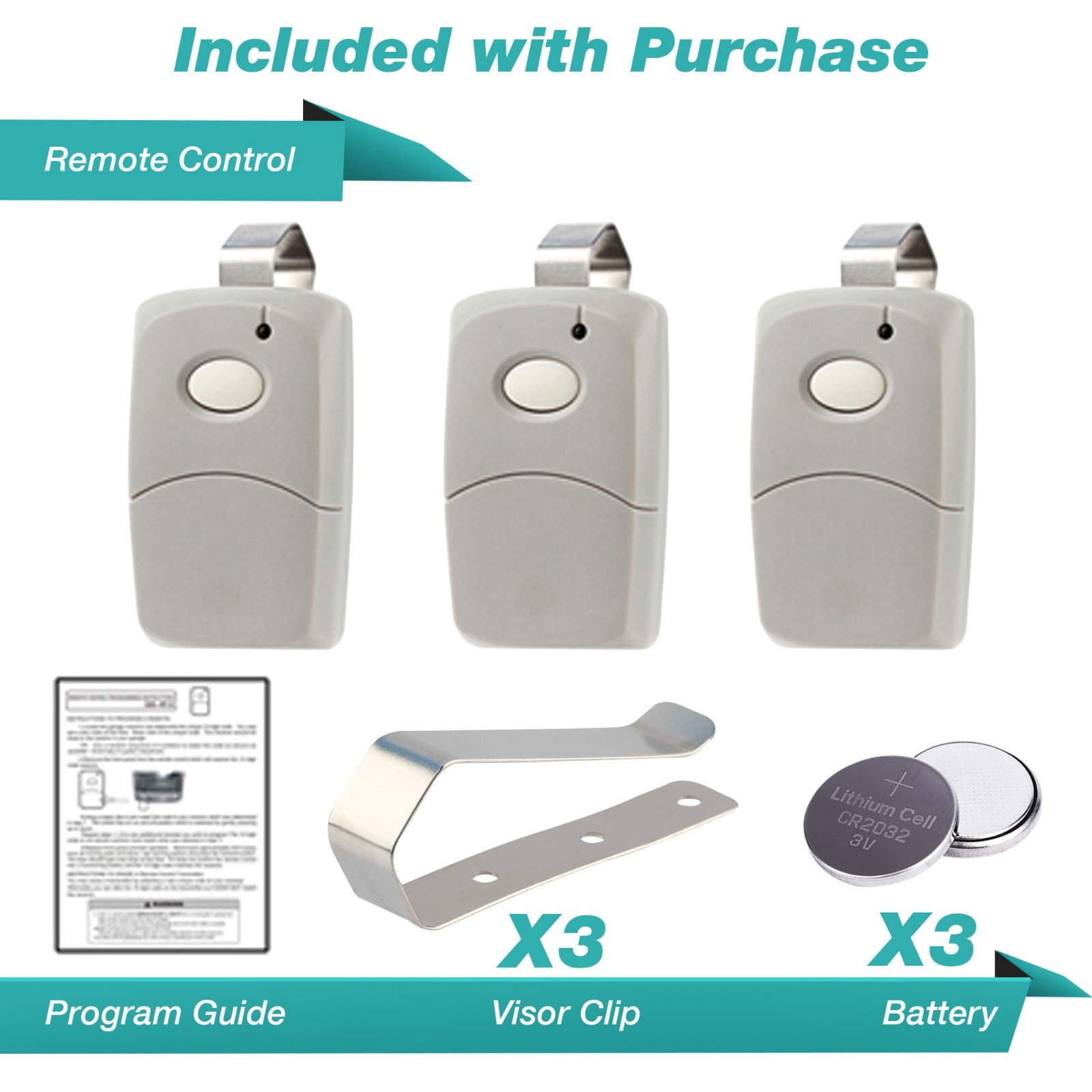3x For MultiCode 3089 Garage Door Opener Gate Car Remote Transmitter 1090