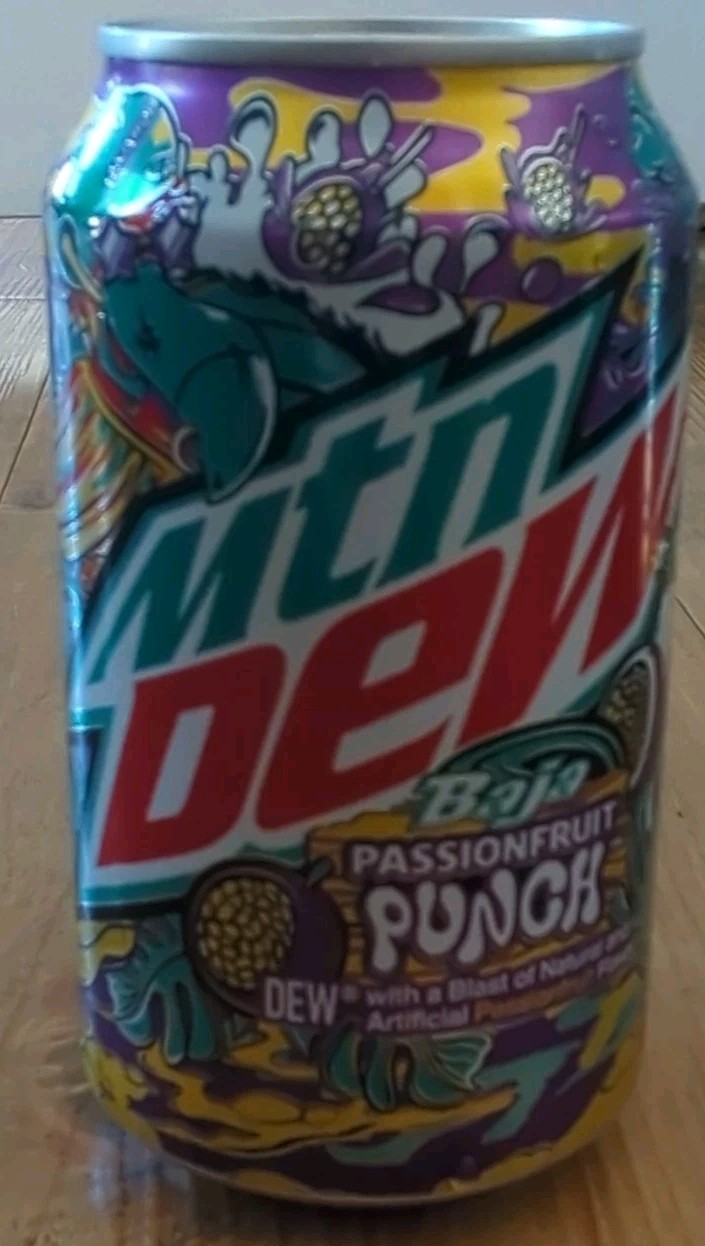 Mountain Dew Baja Passionfruit Punch Soda 5 Cans
