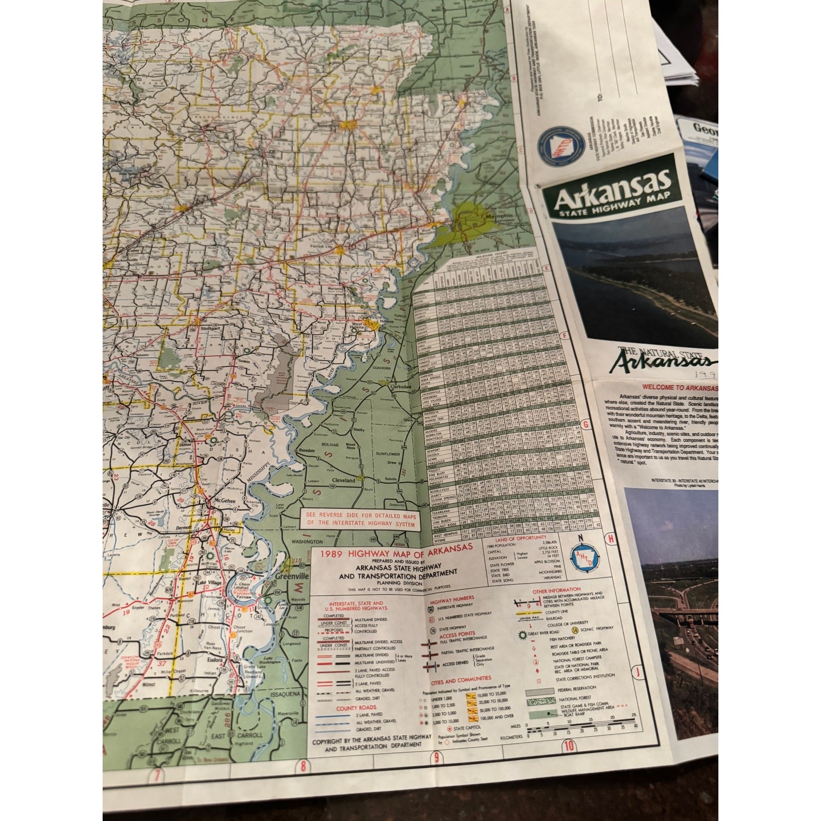 Arkansas State Highway Map Vintage 1990 map