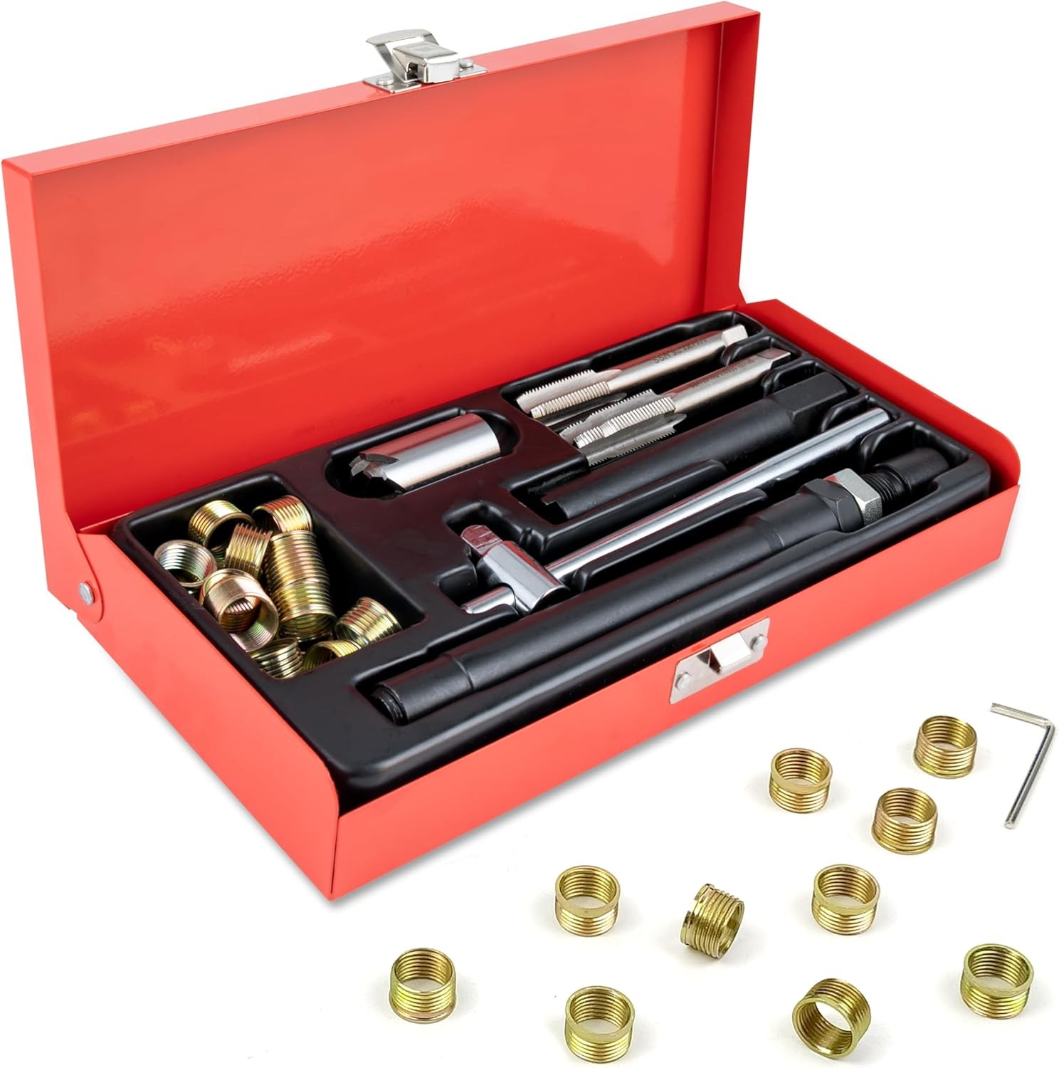 M14x1.25 Spark Plug Thread Repair Kit 20 Inserts w/ Case 9.4mm 15mm