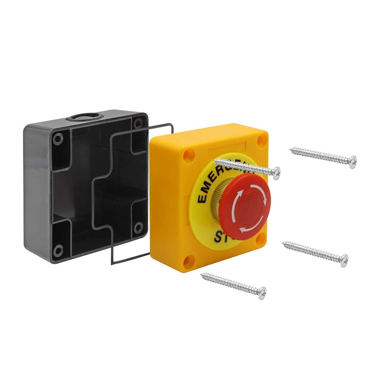 mxuteuk 22mm 2NC Red Mushroom Emergency Stop Push Button Switch Estop AC 660V
