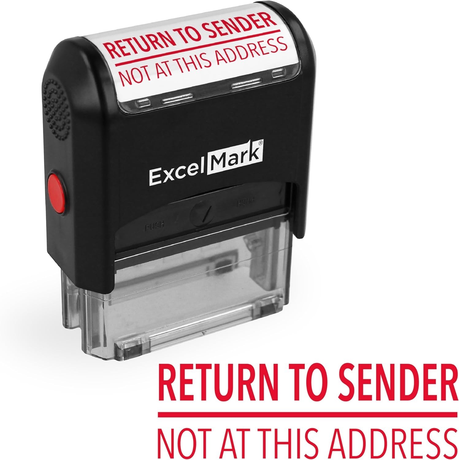 Self-Inking Rubber Stamp - Return to Sender Not at This Address - Red Ink Medium