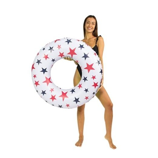 USA Flag 36 inch Pool Tube, American Flag Patriotic Style Red, White & Blue