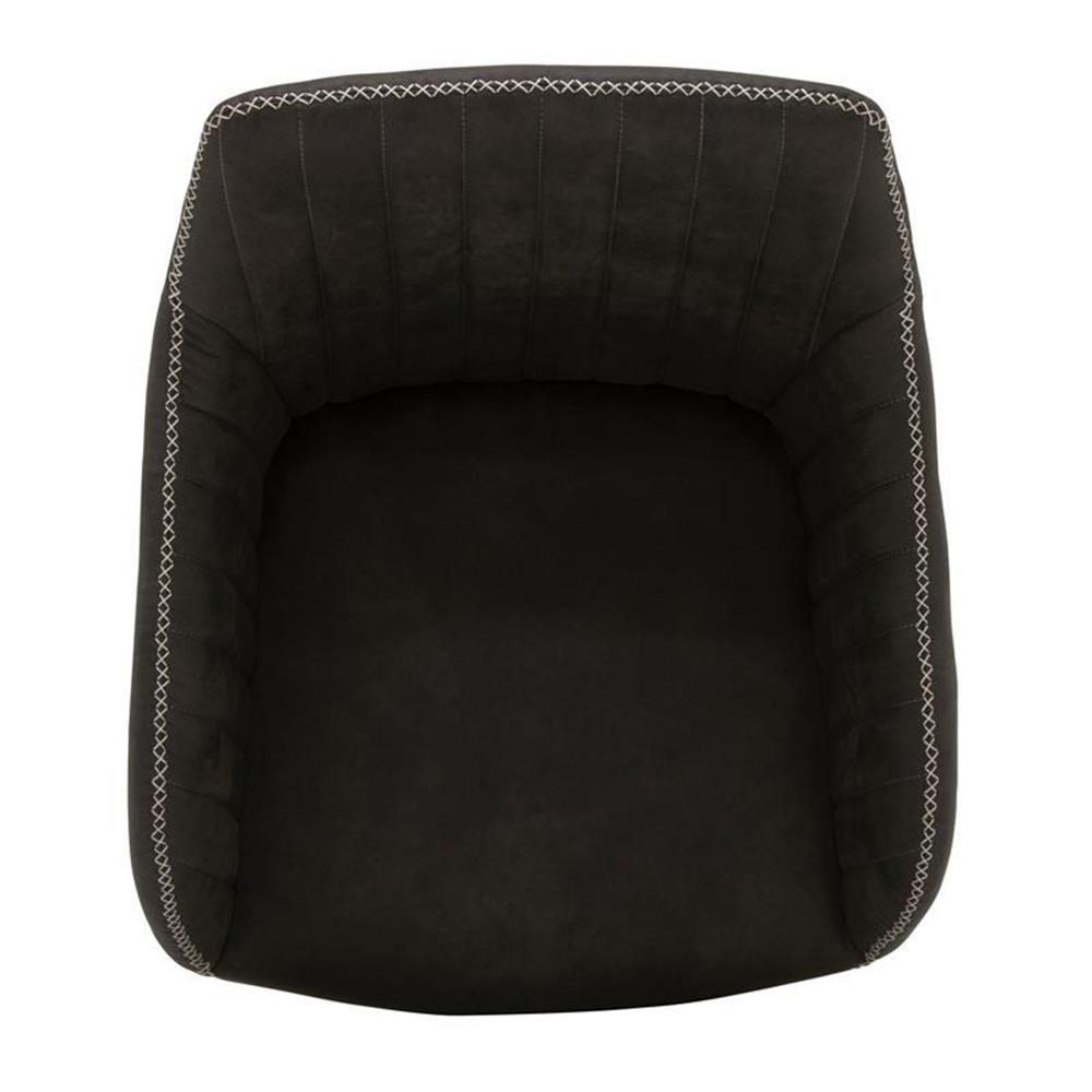 Calico Designs Adelaide Stainless Steel Swivel Accent Chair in White/Dark Gray
