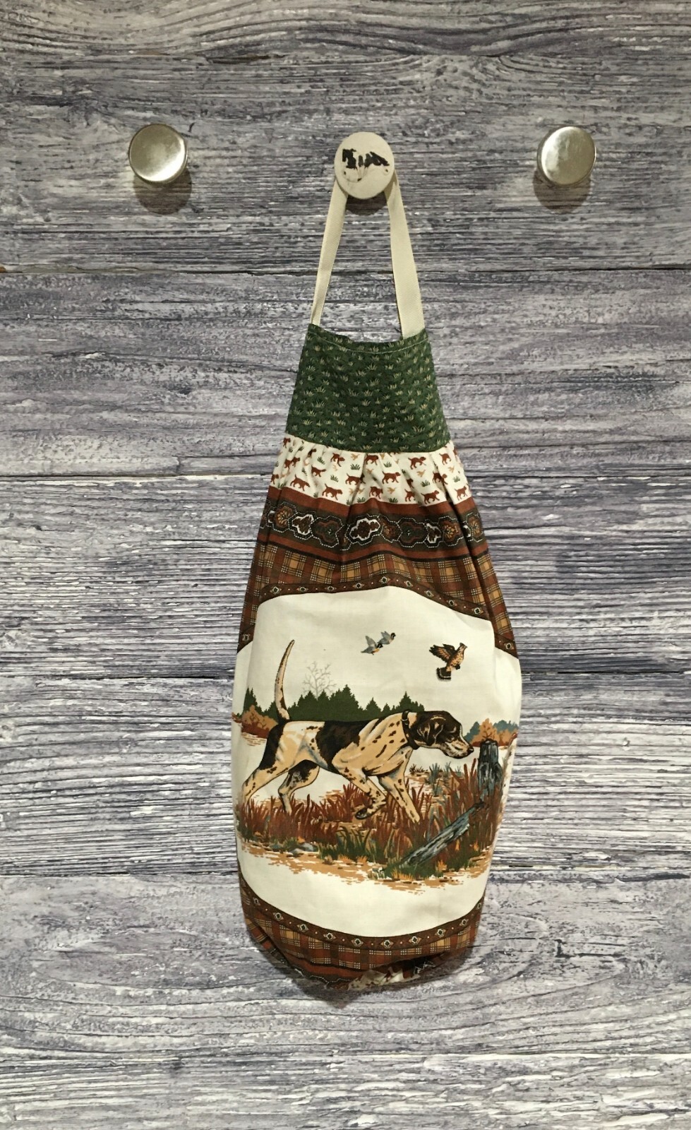 Plastic Grocery Bag Rag Sock Holder English Pointer Dog Quail Grouse Ducks
