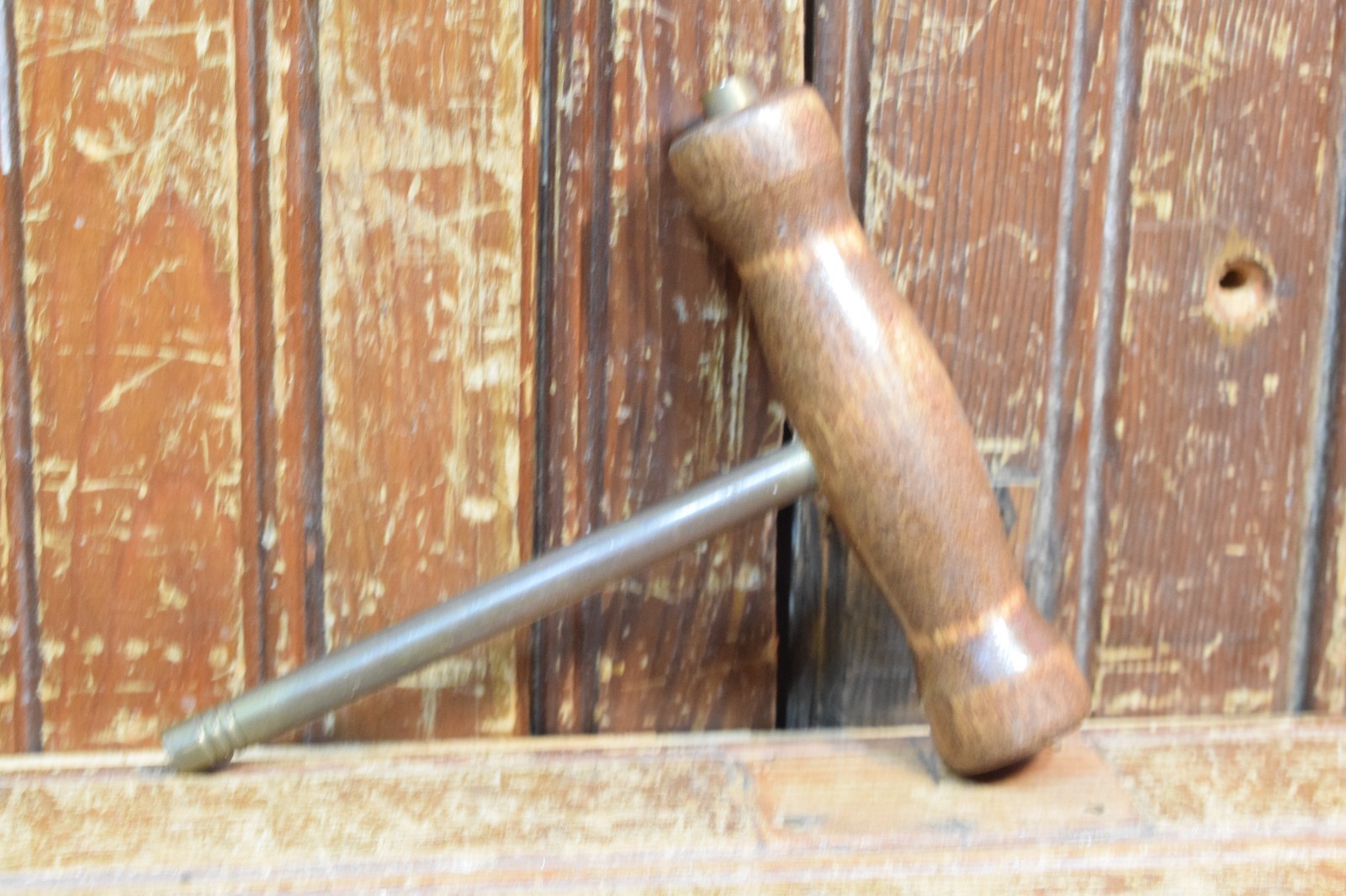 MUZZLE LOADER BALL STARTER WOOD T HANDLE BRASS SHAFT ROD GUNSMITH HAND TOOL