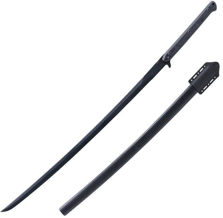APOC Atrim Survival Odachi Sword 30″ 9260 Spring Steel Blade Black G10 Handle