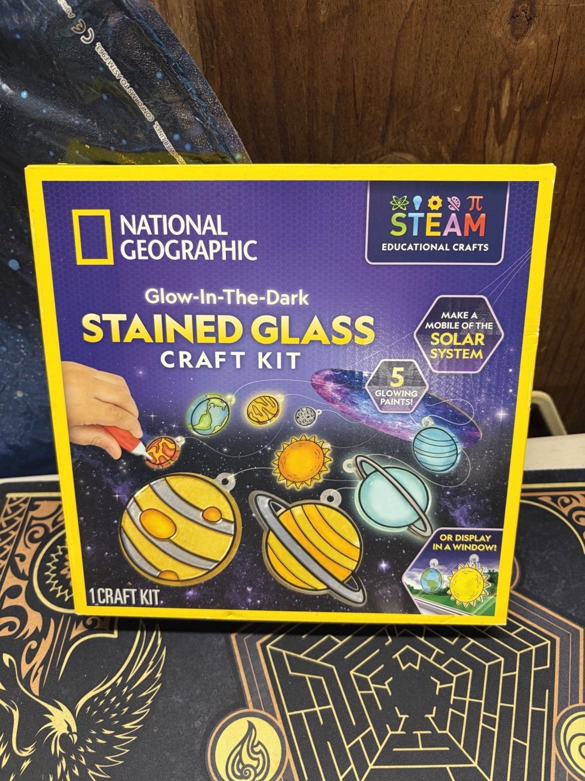 NEW National Geographic Glow In The Dark Stained Glass Craft Set STEM