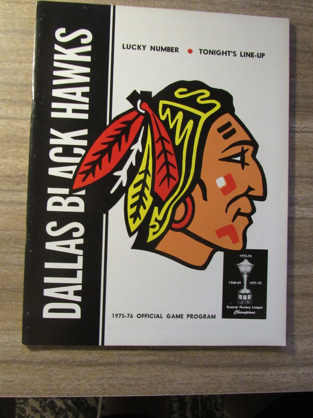 CHL Hockey Program 1975-76 Dallas Black Hawks vs. Oklahoma City Blazers