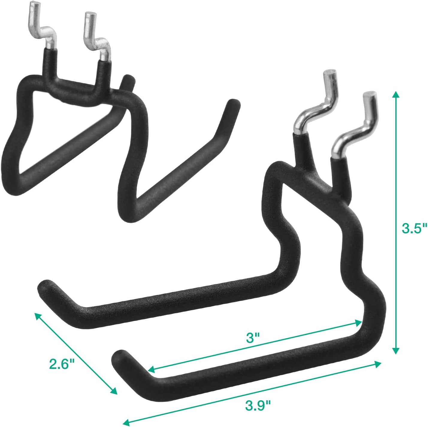 8-Pack Pegboard Hooks, Peg Board Tool Utility Hooks & Hangers Fit 1/4" Pegboards