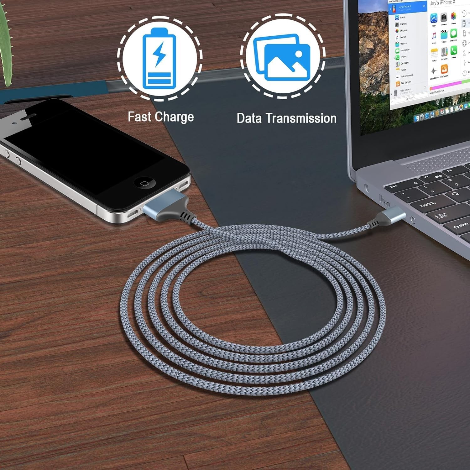 LBSC USB to 30 Pin Charger Cable Compatible with Old iPhone 3.3ft, Silver