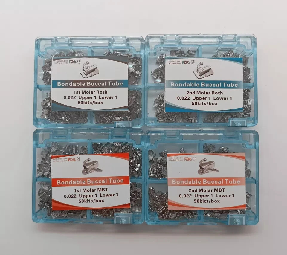 100 Sets Dental Orthodontic Buccal Tube 1st 2nd Molar Roth MBT 022 Mesh Base