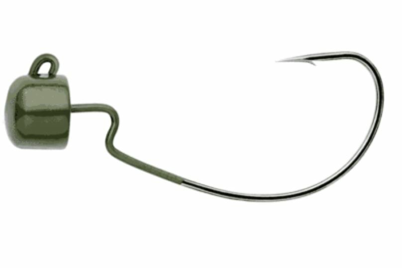 Owner 4155GP-011 Block Head Offset - Green Pumpkin 1/0 1/16oz Qty: 4