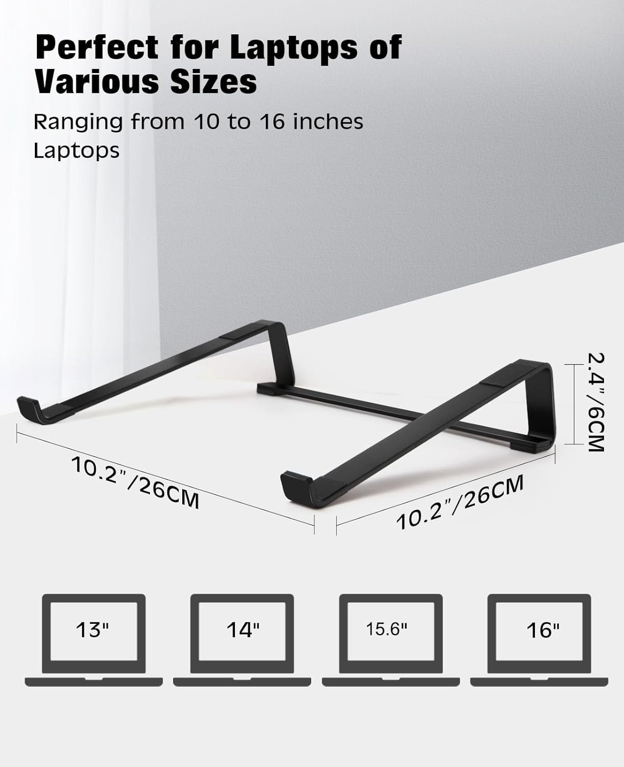 Aluminum Laptop Riser - Effortless Assembly, Perfect for Home & Office Use