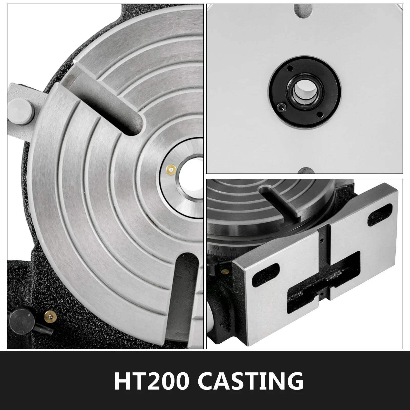 Rotary Table 8Inch/200MM Horizontal Vertical 3Slot/4Slot for Milling 360 Degrees