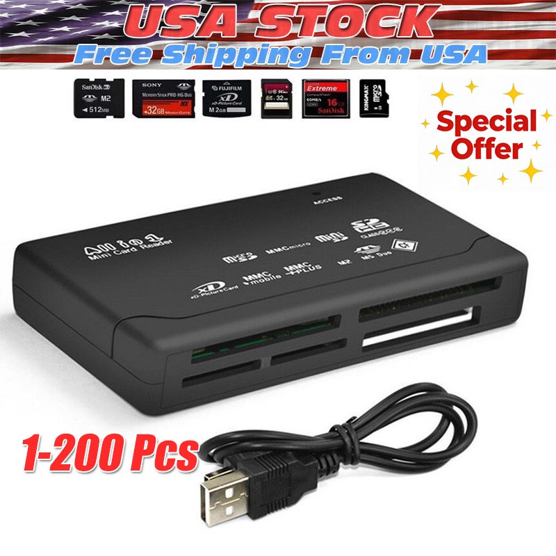 Memory Card Reader Mini 26-IN-1 USB 2.0 High Speed For CF xD SD MS SDHC Lot