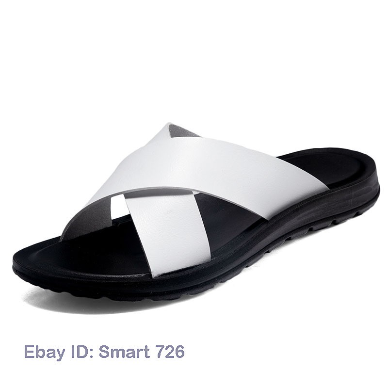 Men Slip on Flats Sandals Beach Casual Shoes Summer Footwear Beach Slippers