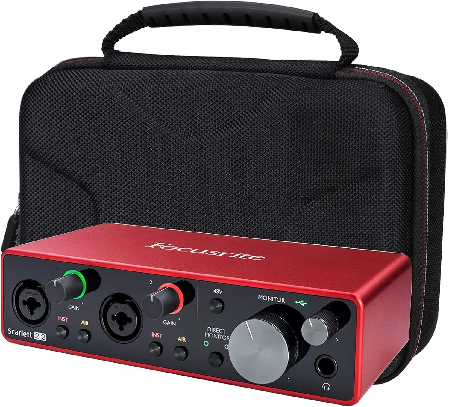 Hard EVA Travel Case for Focusrite Scarlett 2i2 Audio Interface Accessories