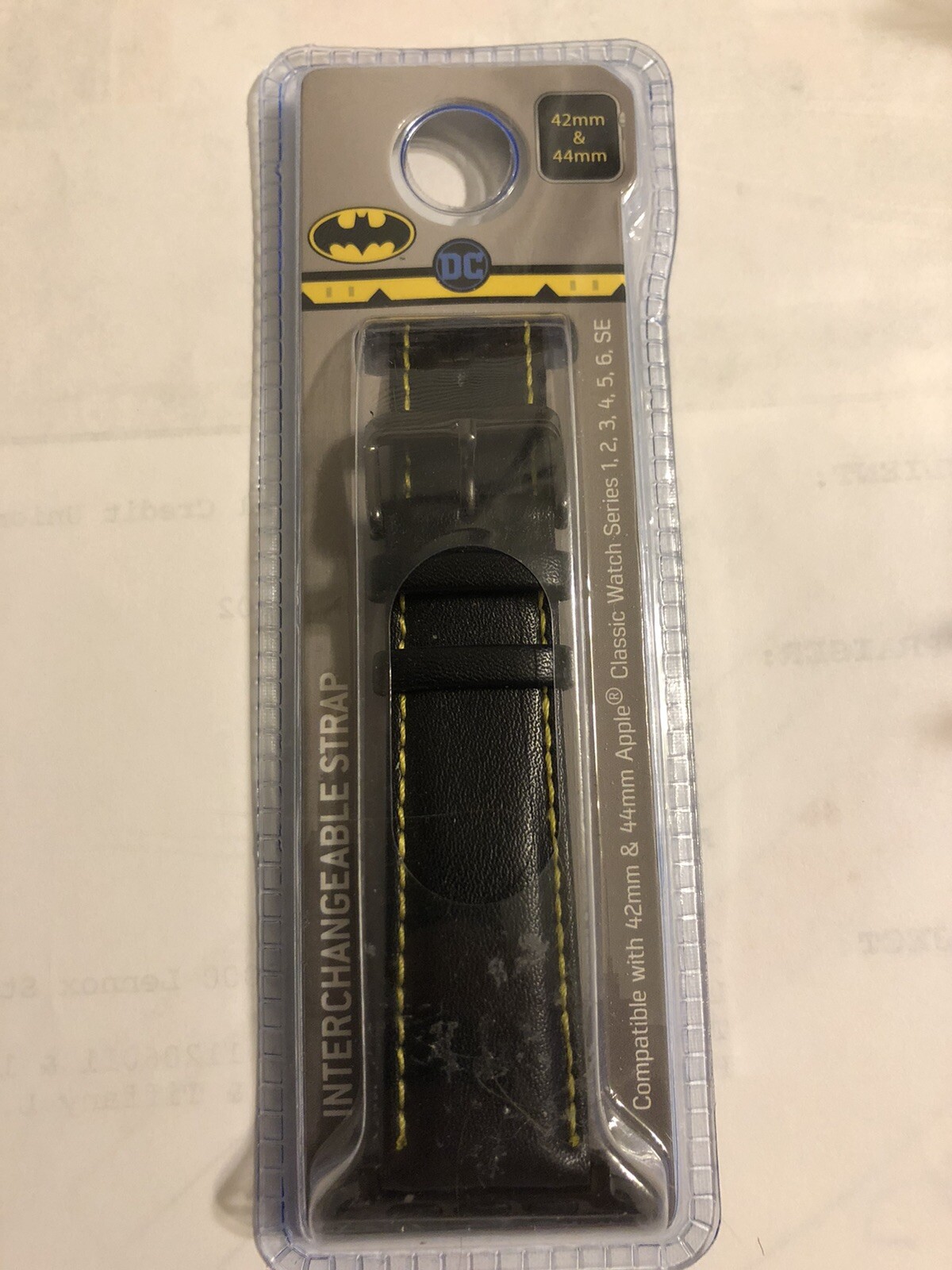 Batman Apple Watch 42-44mm Interchangeable Band (Black & Yellow) BRAND NEW