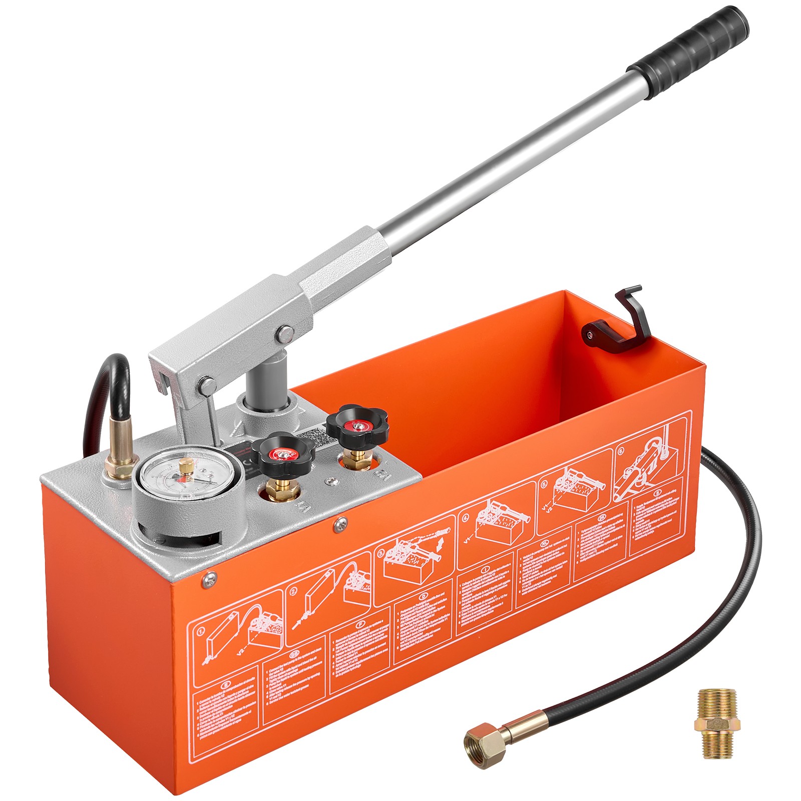 VEVOR Hydrostatic Test Pump Hydraulic Manual Water Pressure Tester Kit 3 Gallon
