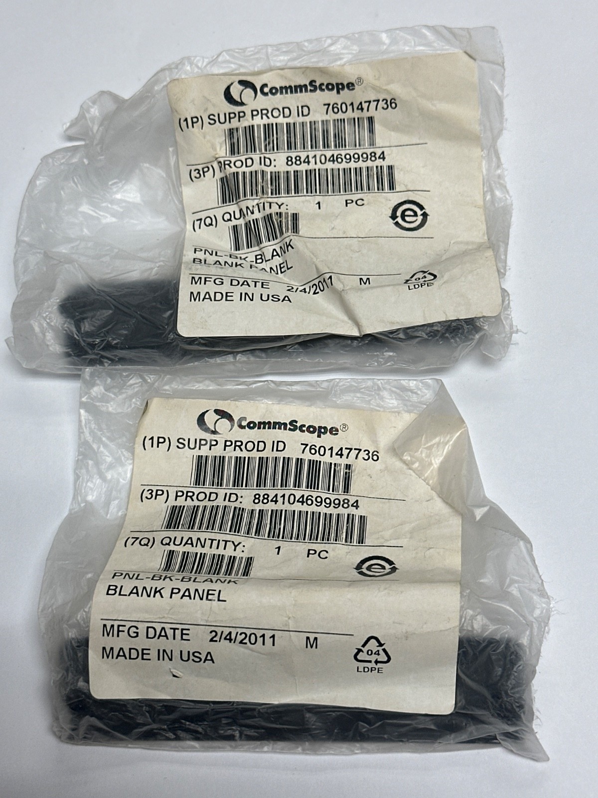 760147736 Commscope PNL-BK-BLANK  Patch Panel Blank Plate Lot of 2