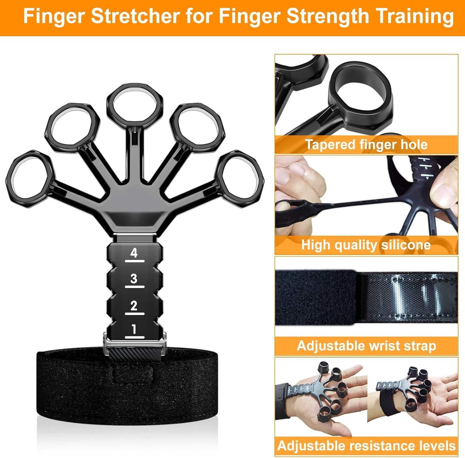 Kit Fortalecedor de Mano y Antebrazo 5Pcs Ajustable Ejercicio de Agarre