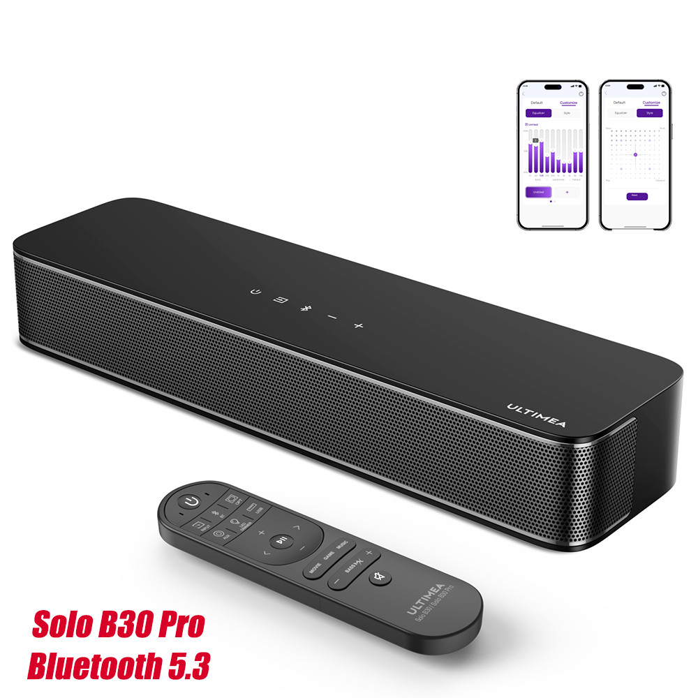 ULTIMEA All-in-One 2.1Channel Mini Sound Bar with Built-in Subwoofer, for TV/PC