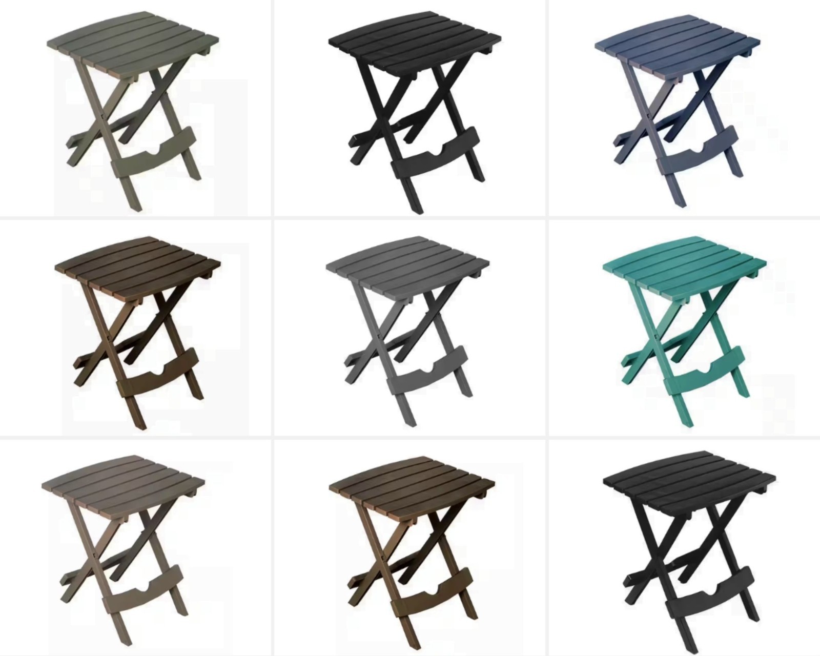 Folding Side Table Plastic Waterproof Fishing Beach Camp Outdoor Patio 8 Colors
