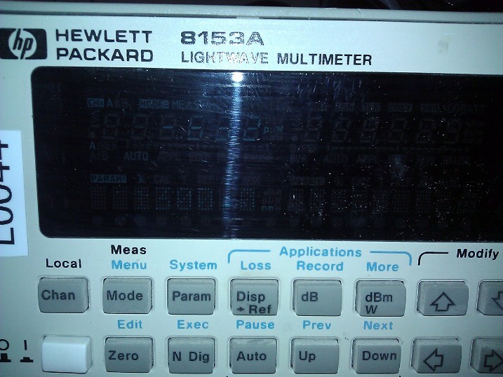 HP 8153A with 81533A Interface and 81525A Power Head