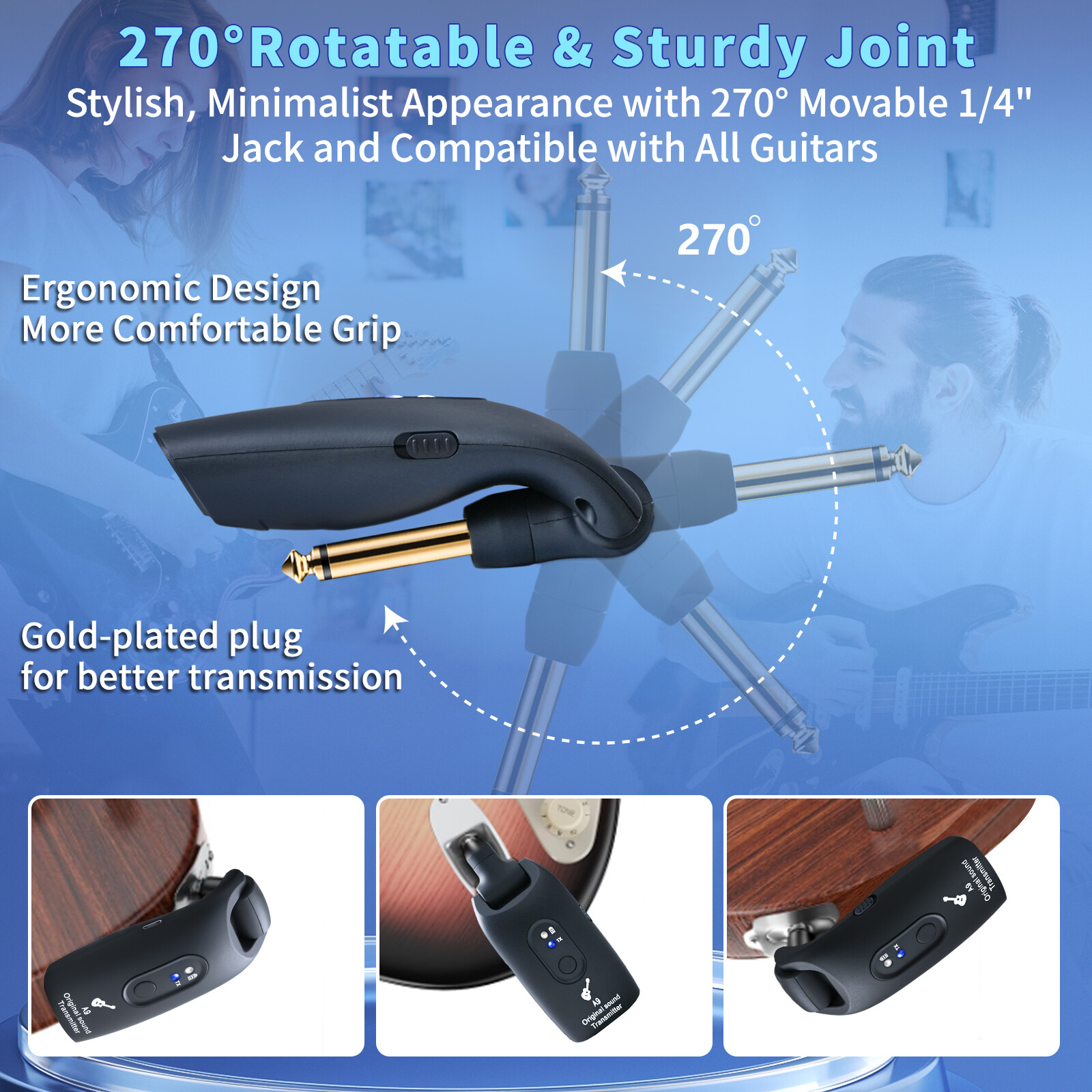 Wireless Guitar System Wireless Audio Electric Guitar Transmitter Receiver USA