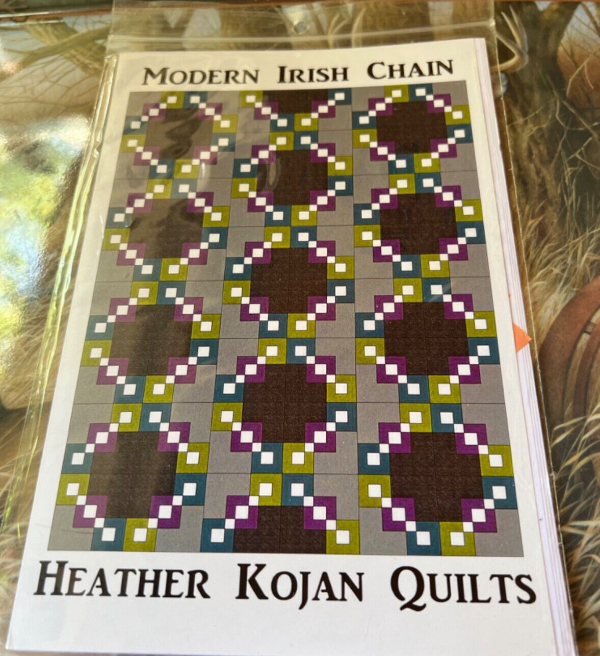MODERN IRISH CHAIN Heather Kojan Quilt Pattern 72”x 96” 12” Block
