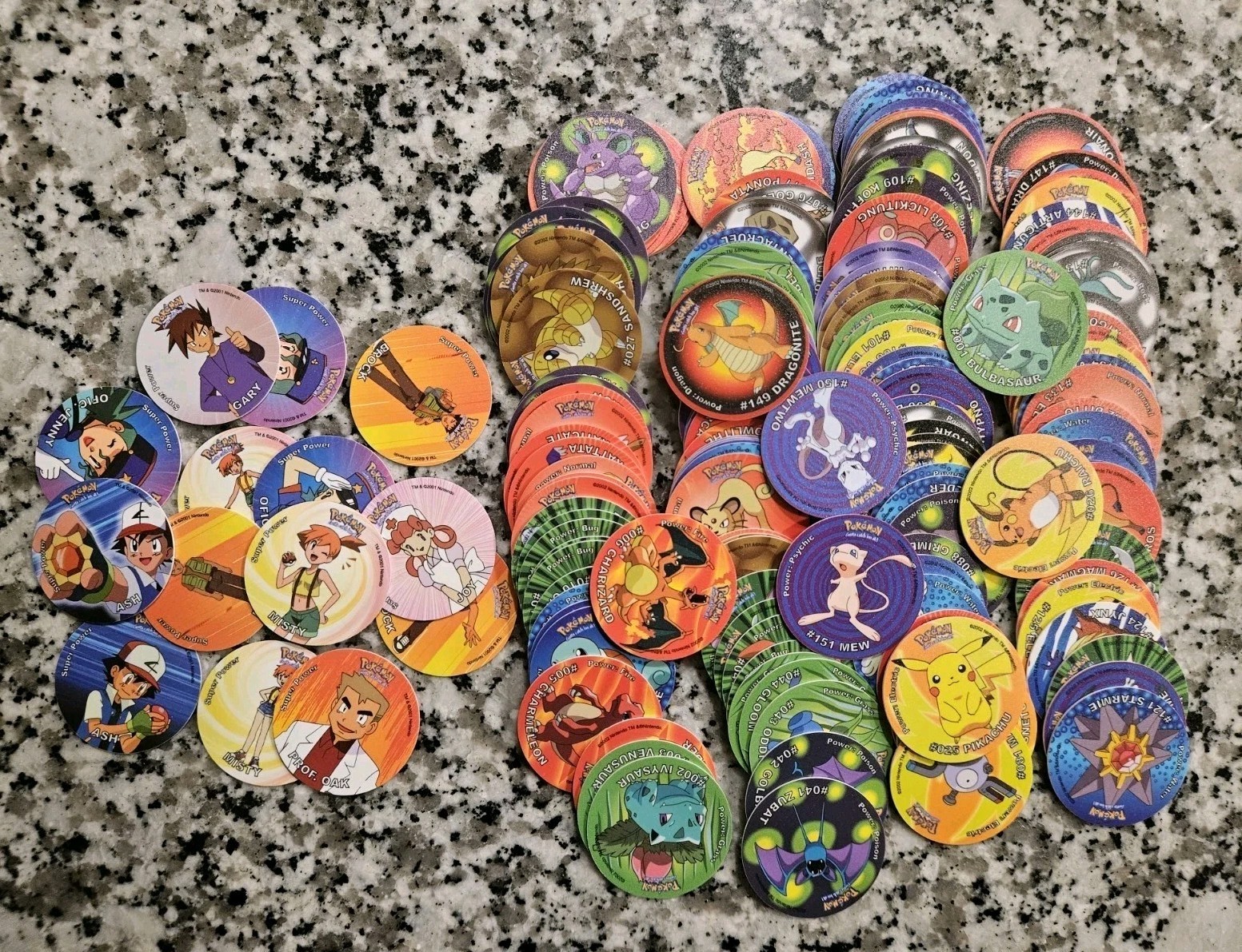 2002 Pokemon Collection Of Tazos Rare Full Set 151 1st Generation + 14 Trainers!