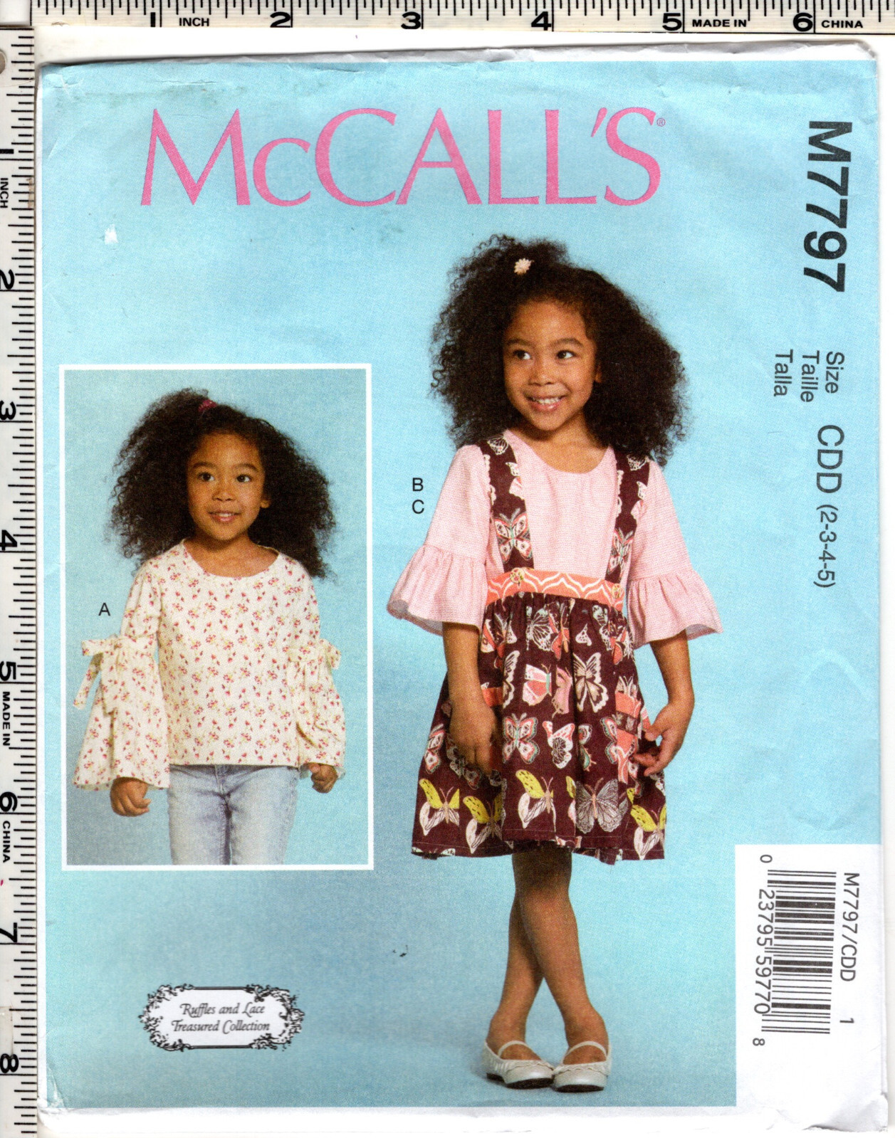 "Children's/Girls' Tops & Skirt" ©2018 McCall's Sewing Pattern # M7797 CDD 2-5