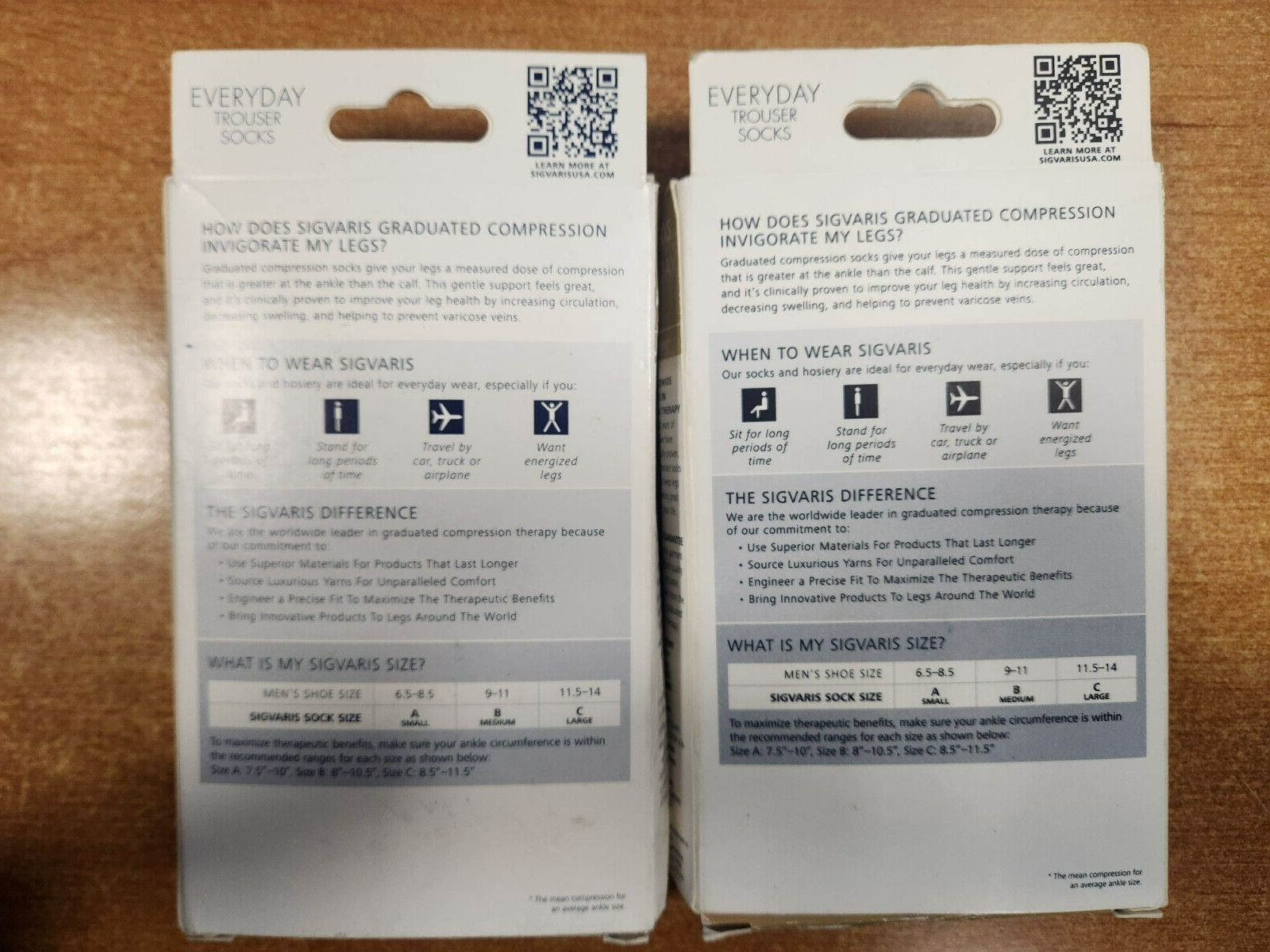 2 Pk: Sigvaris Men’s Everyday Compression Trouser Socks 15-20mmHg SMALL (AC2769)