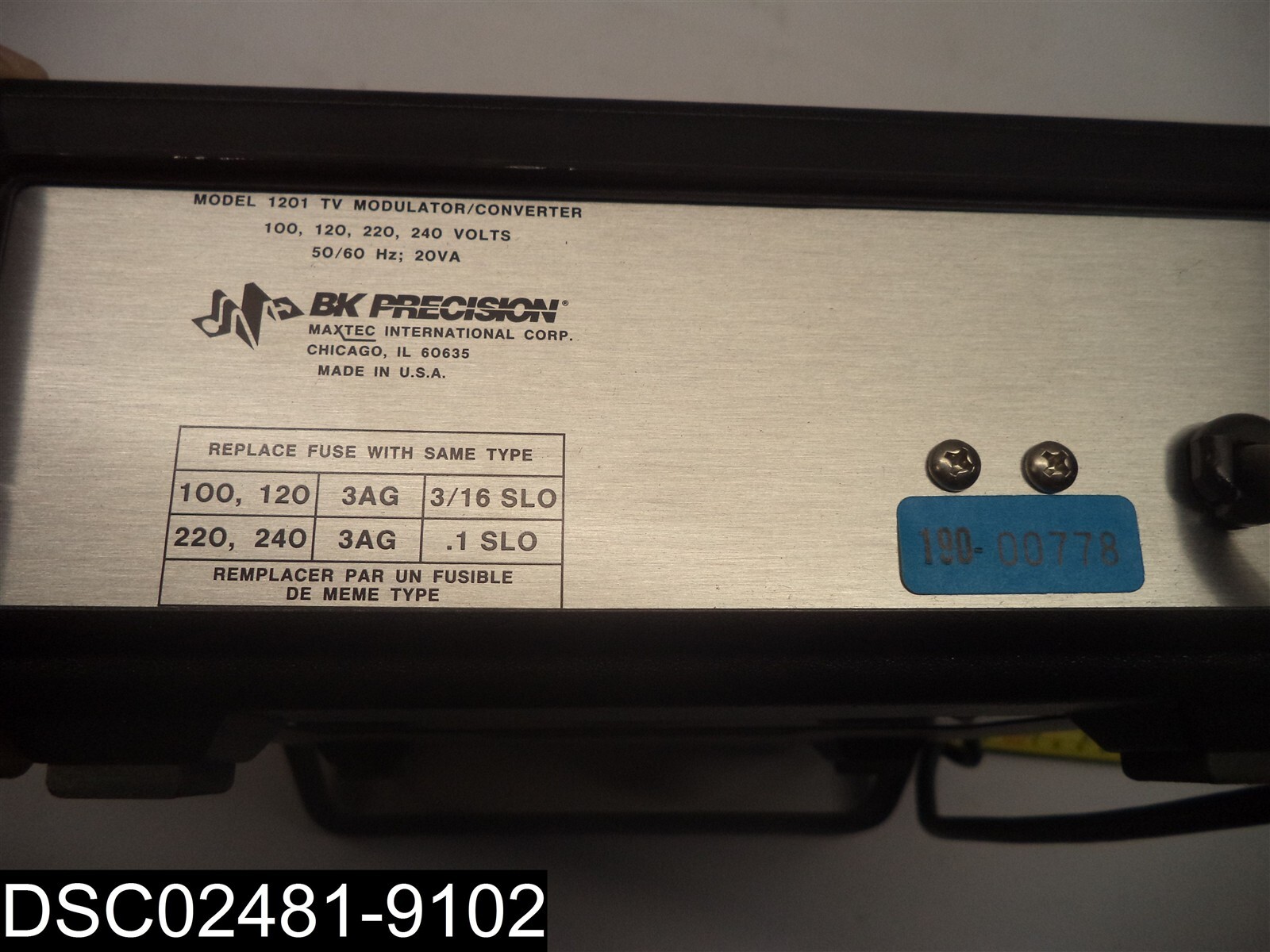 USED: BK Precision Model 1201 SR TV Modulator/Converter
