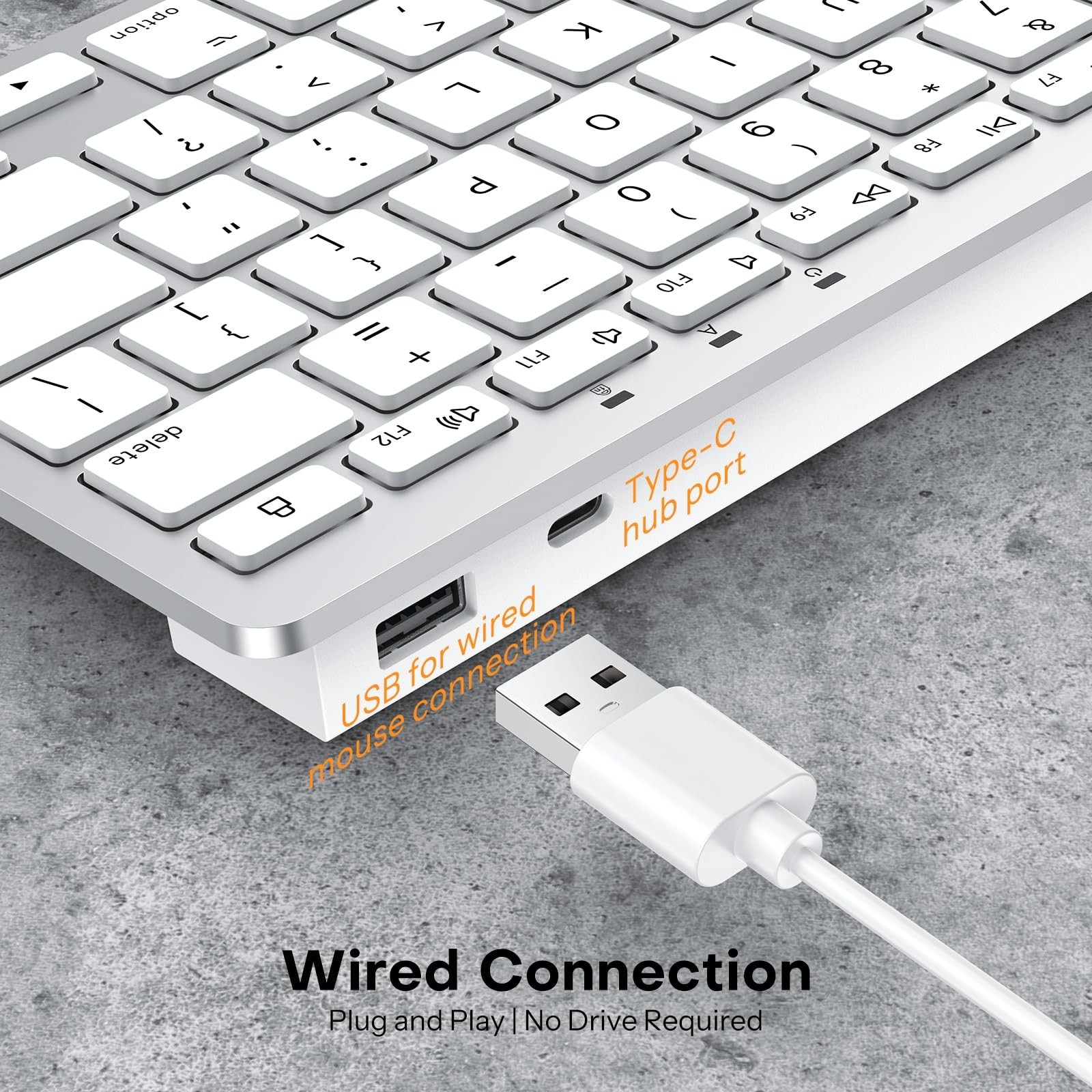 OMOTON Wired Keyboard and Mouse Compatible with Mac, Keyboard with Dual Inter...