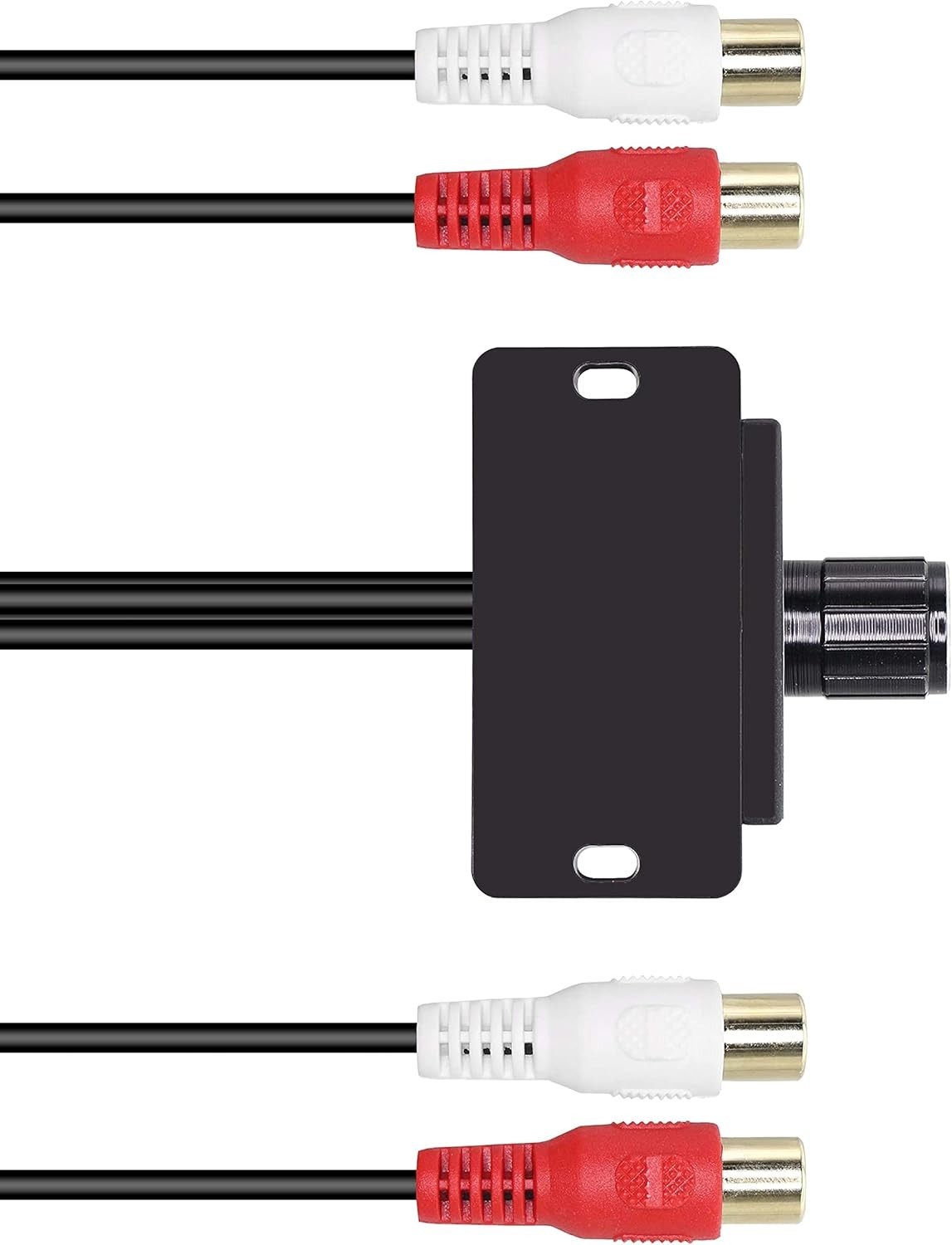 Universal RCA Level Controller - Car Audio Adjuster with Bass Boost Control Knob