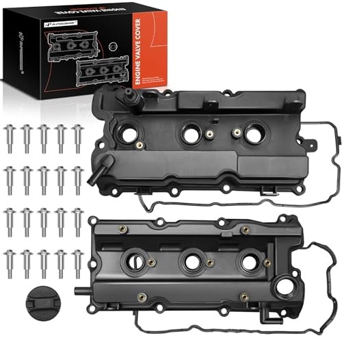 Front & Rear Engine Valve Cover with Gasket, Bolts & Oil Cap Compatible with