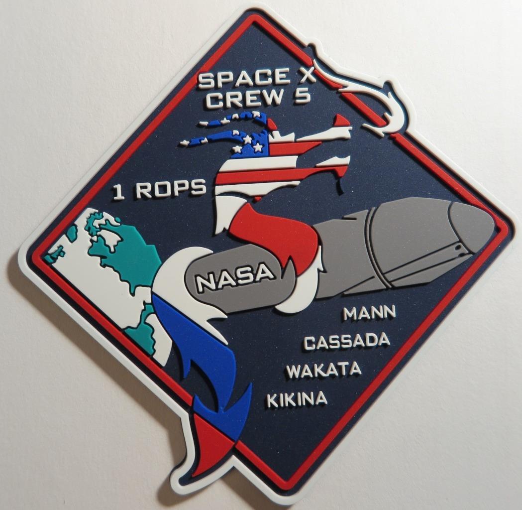 FALCON 9 CREW-5 SPACEX MISSION SPACE PATCH PVC MATERIAL