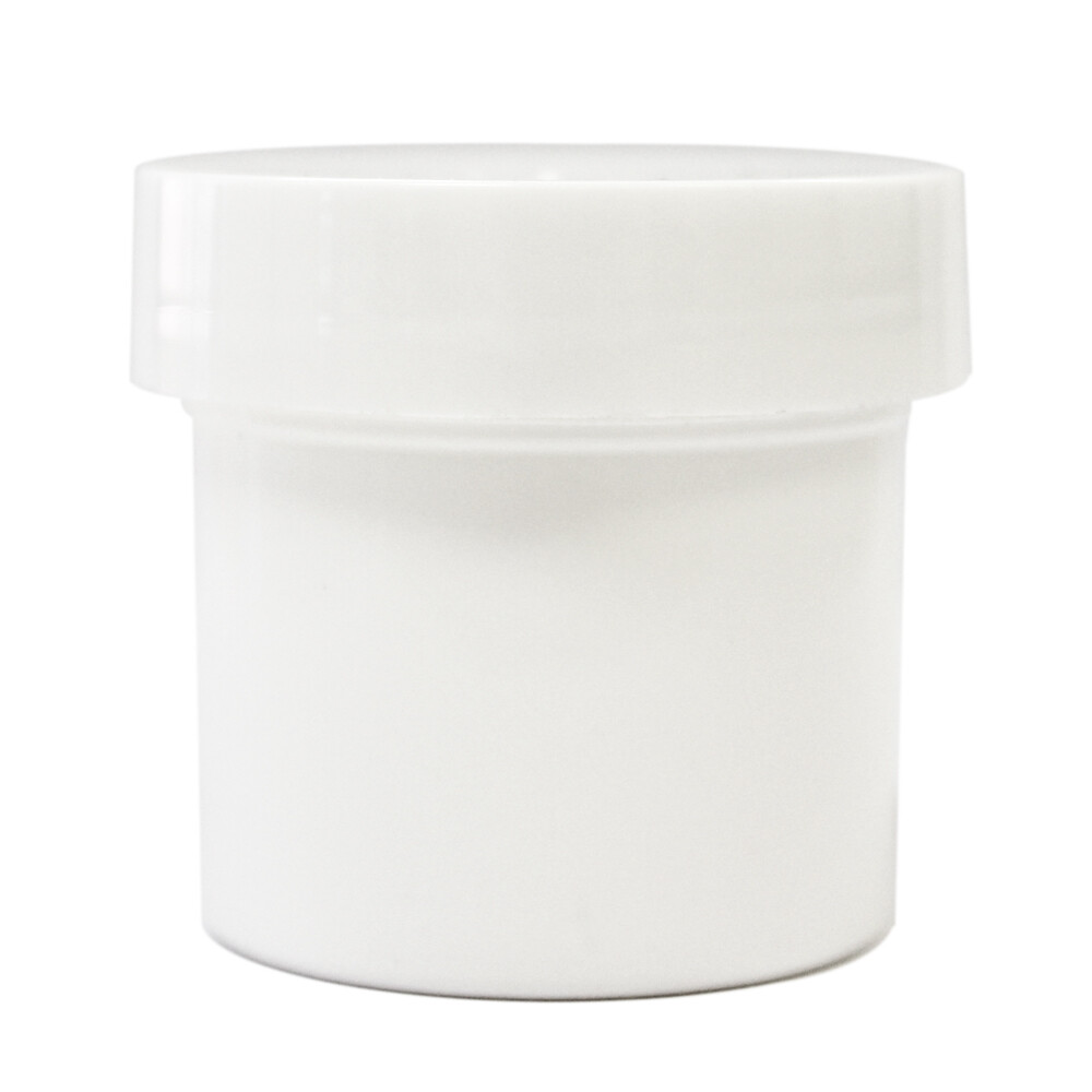 1 oz Plasitc White Ointment Jar w/ Flat Lid - GreenHealth