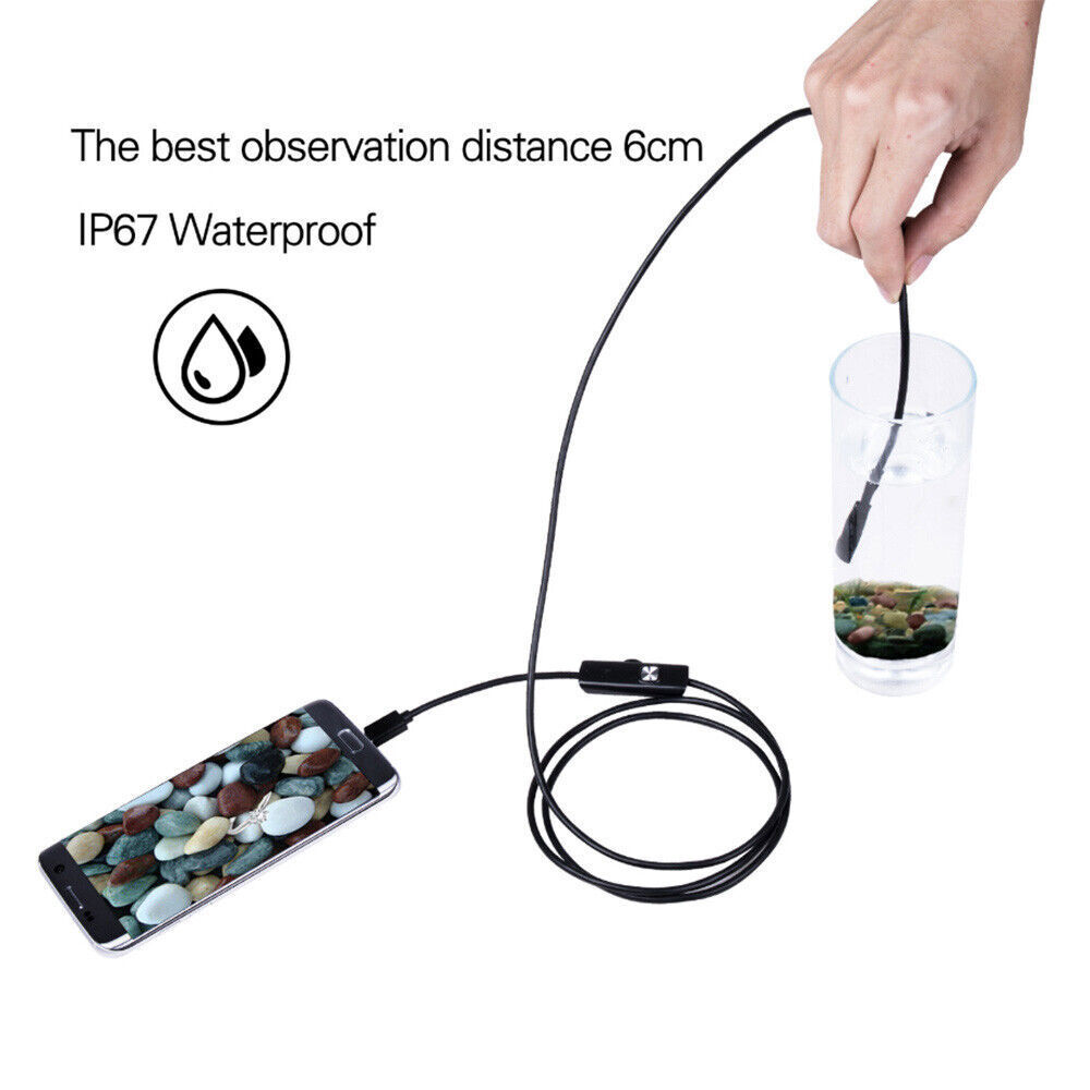 USB LED Endoscope 7.0mm Waterproof Endoscope Inspection Camera For Android PC 2m