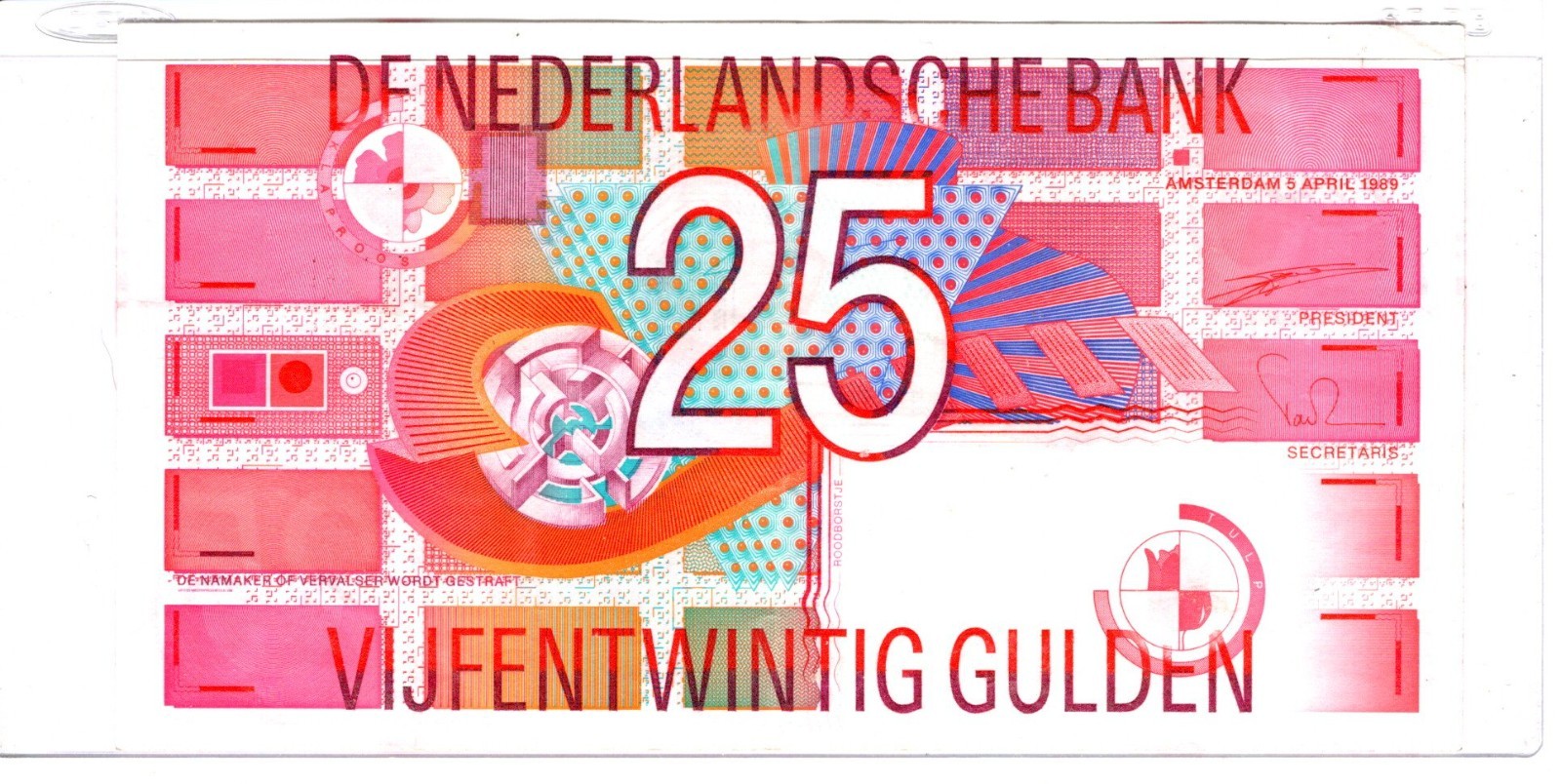 Netherlands 25 Gulden, 1989 Circulated 2206658269