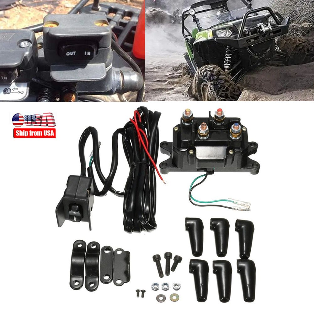 For Solenoid Relay Contactor + Winch Rocker Thumb Dash Switch 12V ATV UTV