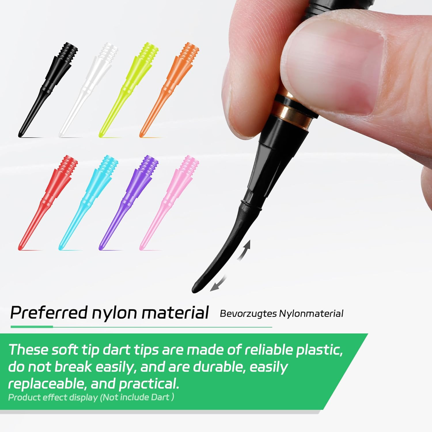 2BA Thread Soft Tip Dart Points - Plastic Dart Tips - 100/1000 Pack Premium Repl